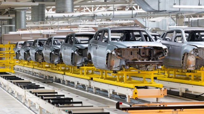 Cars being built