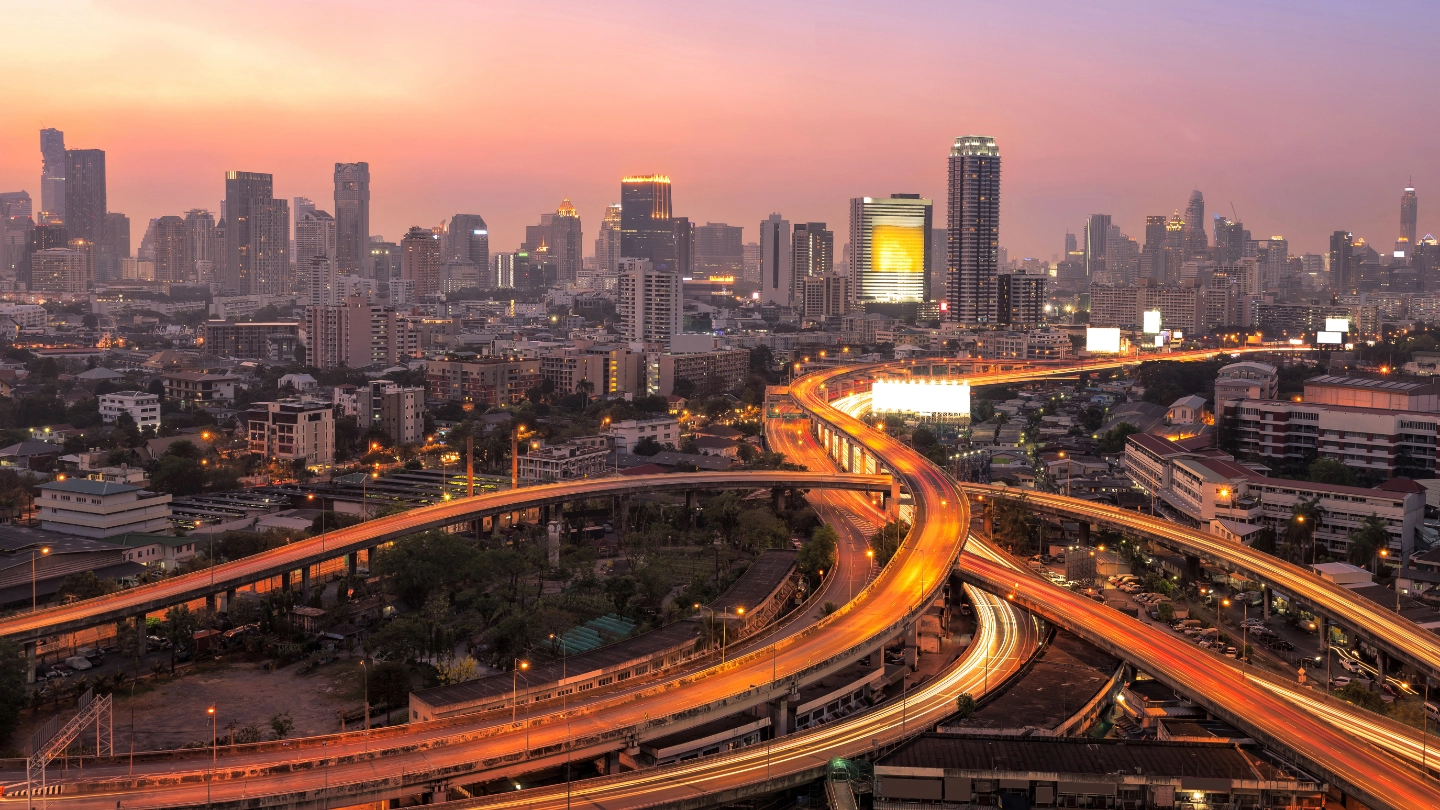 Singapore skyline evening